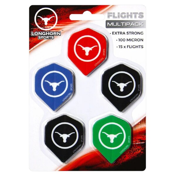 Longhorn Flights Multipack – 5 Sets Dartflights für Anfänger & Profis