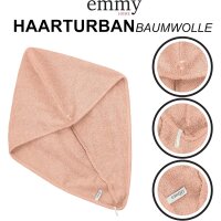 2er Set Haarturban mit Knopf aus 100% Baumwolle Haartrockentuch Anthrazit, Rosa