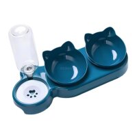 Futternapf-Set mit integriertem Wasserspender - 3in1...