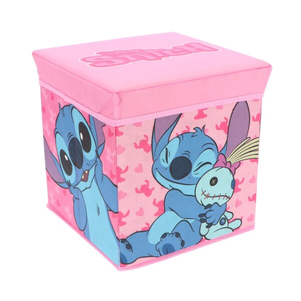 Lilo & Stitch Pinke zusammenklappbarer Aufbewahrungsbox Stuhl 30x30 cm für Zimmer Spielzeugbox