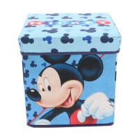 Mickey Maus Aufbewahrungsbox zusammenklappbar 2 in 1 Lösung für Stauraum und Sitzplatz 30x30cm