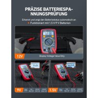 Digital Multimeter mit Ohm Volt Ampere Spannung Tester Messung von AC/DC Spannung, DC Strom, Widerstand, Diode, Kontinuität Messinstrument mit Hintergrundbeleuchtung