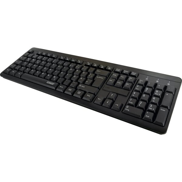 Schwaiger kabellose  QWERTZ Tastatur WKB1000 USB 2.0A Schwarz