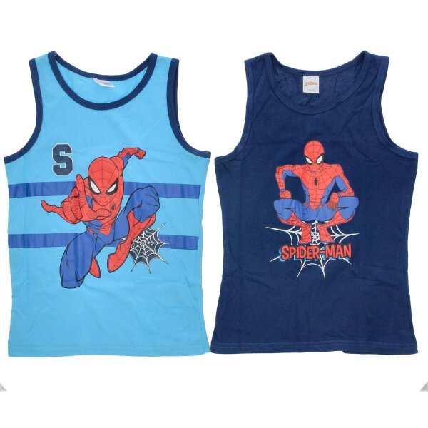 Spiderman Unterhemd / Shirt 2er Pack für Jungen 100% Baumwolle