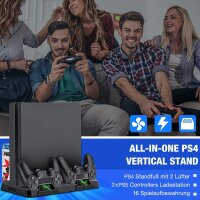 PS4 Vertical Stand mit Controller Ladestation Zubehör Ladegerät Kühler