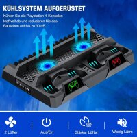 PS4 Vertical Stand mit Controller Ladestation Zubehör Ladegerät Kühler