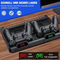 PS4 Vertical Stand mit Controller Ladestation Zubehör Ladegerät Kühler