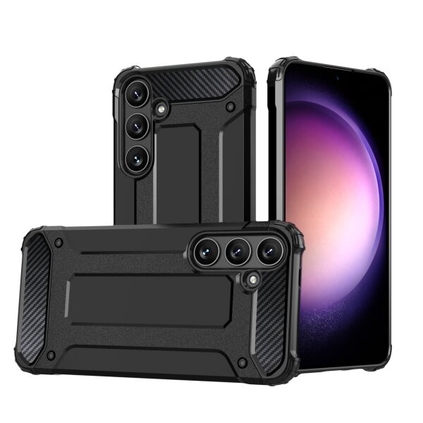 Panzerschale PanzerCase Outdoor Hülle "HYBRID" Bumper Stoßfest kompatibel mit Samsung Galaxy A05s Schwarz