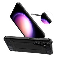 Panzerschale Handyhülle Outdoor Hülle "HYBRID" Bumper Stoßfest kompatibel mit Samsung Galaxy A15 Schwarz