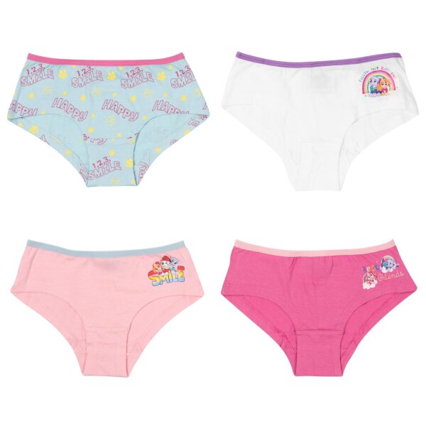 Paw Patrol Mädchen Slips im 4er Pack 100% Baumwolle fröhliche Designs