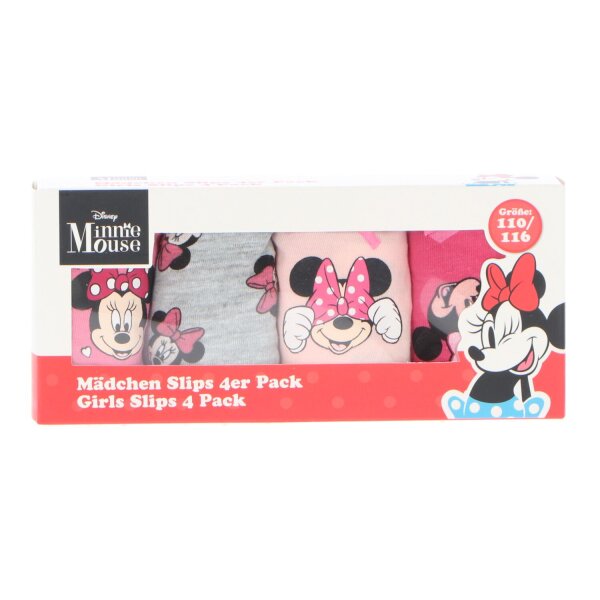 Minnie Mouse 4 Pack Unterhosen in Box 100% Baumwolle für Mädchen Unterwäsche