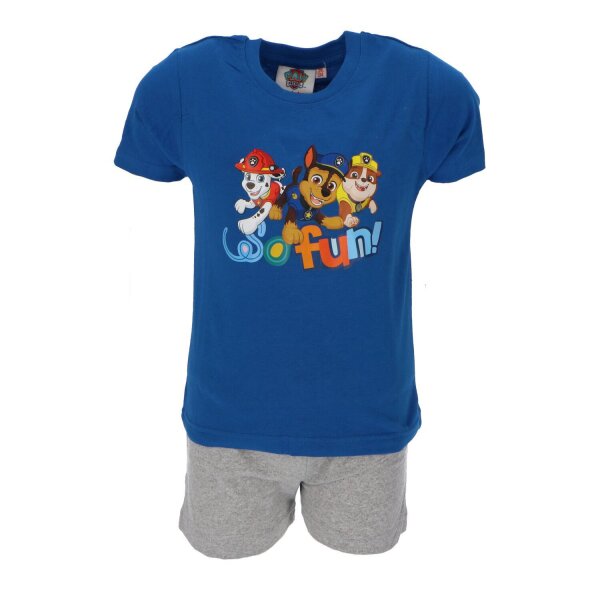 Paw Patrol Shortama Bequemer kurzer Nachtanzug aus Baumwolle Pyjama Schlafanzug für Kinder