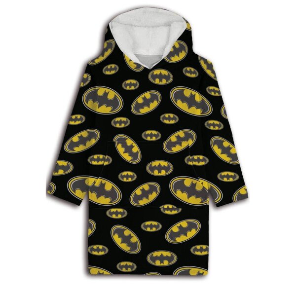 Batman Warm Hoodie-Decke mit Kapuze – Kuschelige One Size Decke für Zuhause