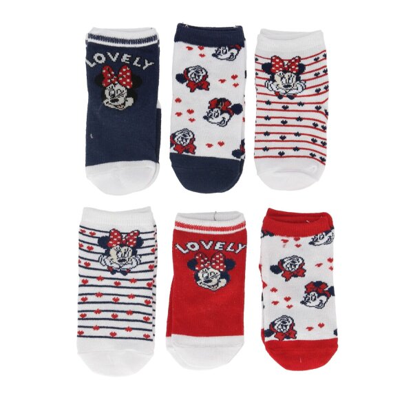 Disney Minnie Mouse Socken Set 3er-Pack Baumwolle und Polyester