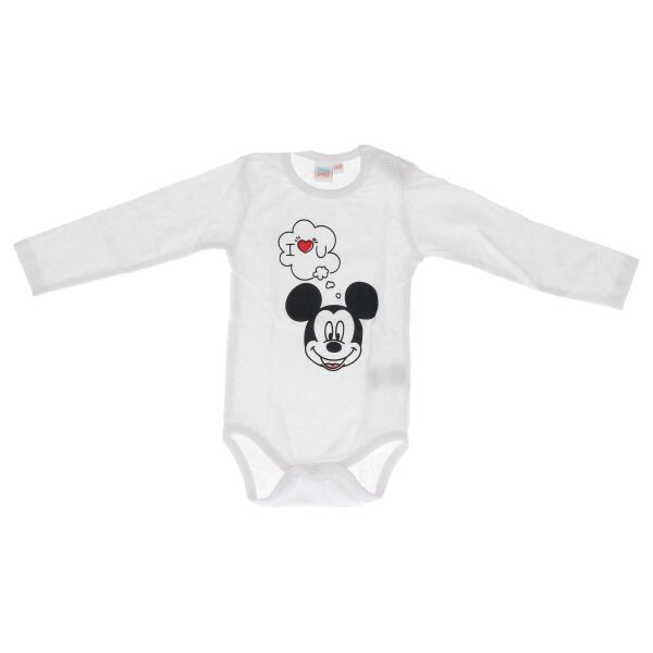 Disney Mickey Maus Baby-Strampler Baby-Outfit kuscheliger Einteiler für Babys