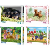 Zoo & Farm Puzzle – 50 & 99 Teile, Spaßiges Tiermotiv für Kinder