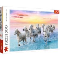 Galloping White Horses Puzzle 500 Teile Atemberaubendes Pferde Motiv