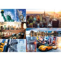 4000 Teile Puzzle New York Bunte Collage der berühmtesten Sehenswürdigkeiten