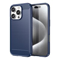 Carbon Case Silikon Handyhülle blau kompatibel mit