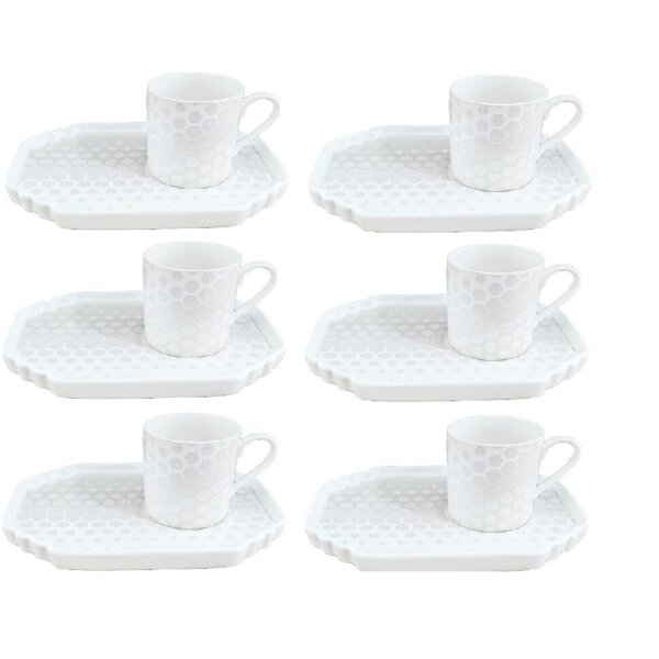 Schäfer 12-teiliges Espresso-Set mit Gebäck-Untertellern 100 ml Tassen