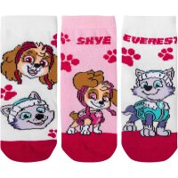 Paw Patrol Socken für Mädchen Kinder Sneaker Kindersocken Söckchen Lila/Rosa (3er Pack)