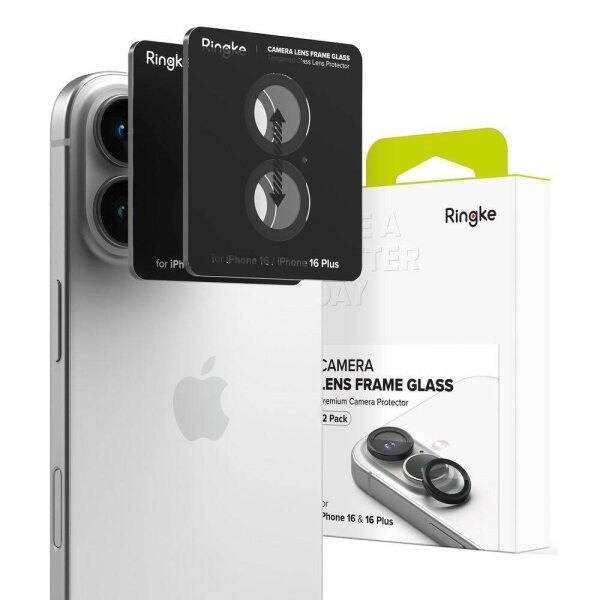 2er Pack Lens Frame Kameraglas Tempered Glass Schutz kompatibel mit iPhone 16