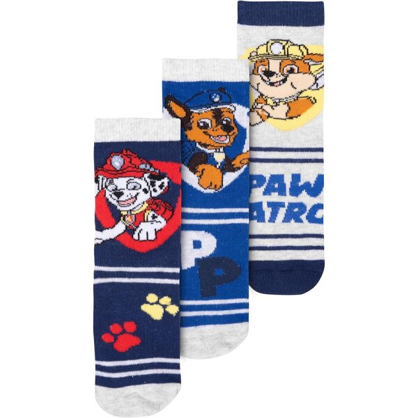 Paw Patrol Socken für Jungen - Kinder Sneaker Kindersocken Söckchen Blau (3er Pack)