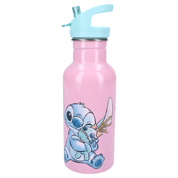 Lilo & Stitch Take a Sip Kindertrinkflasche 500ml - Wasserflasche in Rosa