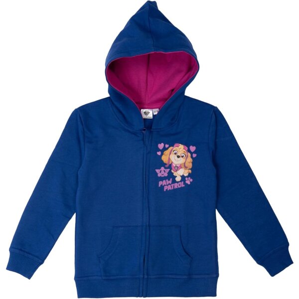 Paw Patrol Sweatjacke für Mädchen - Kinder Kapuzenpullover mit Reißverschluss Hoodie Blau