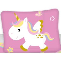 Unicorn Bettwäsche Einhorn-Motiv Bettbezug 135x200...