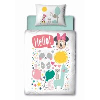 Minnie Maus Junior Bettwäsche - 100x135 cm 100% Baumwolle mit 40x60 cm Kissenbezug