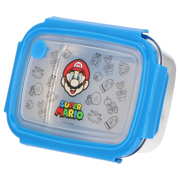 Super Mario Aluminium Brotdose für Kinder Lunchbox für Schule und Freizeit