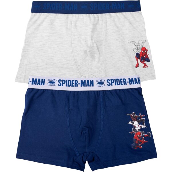 Marvel Spider-Man Boxershorts für Jungen - Kinder Unterwäsche Unterhose Boxer 134/140 (2er Pack)