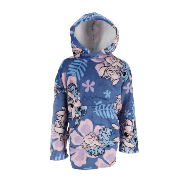 Disney Lilo & Stitch Hoodie-Decke – Flauschige Kapuzendecke für Kinder von 7 bis 14 Jahren, Einheitsgröße