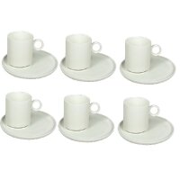 Elegante Kaffeetassen 12-teilig aus Porzellan mit...