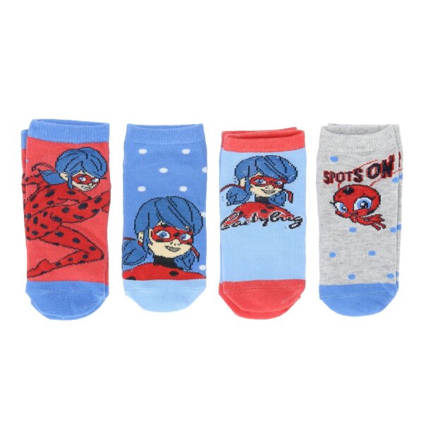 Miraculous Ladybug Socken 4er Pack Sneaker Strümpfe für Kinder