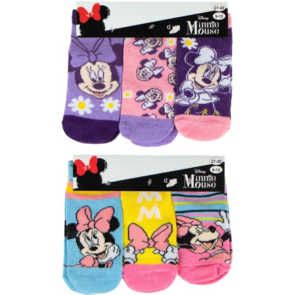 Minnie Mouse Socken Set - 3 Pack Sneaker Strümpfe für Kinder