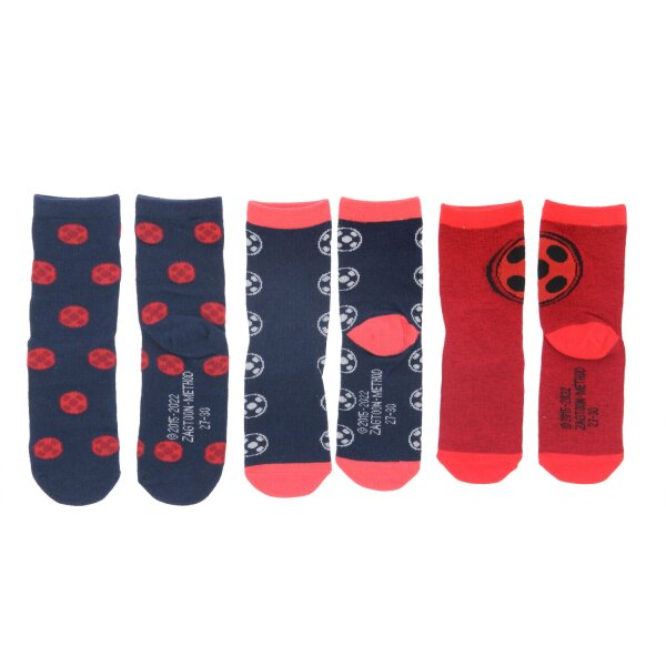 Miraculous Ladybug Socken für Kinder – 3-Pack Sneaker Söckchen