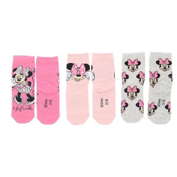 Disney Minnie Mouse Socken – 3er-Pack bunte Söckchen & Strümpfe