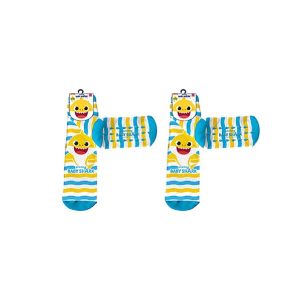 Baby Shark Socken 2-Pack – Bunte Anti-Rutsch Strümpfe Söckchen