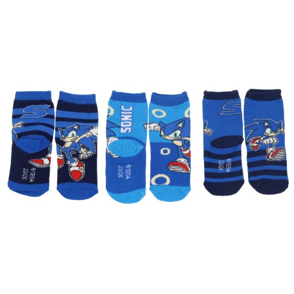 Sonic 3er-Pack Socken Coole Strümpfe & Söckchen für Kinder