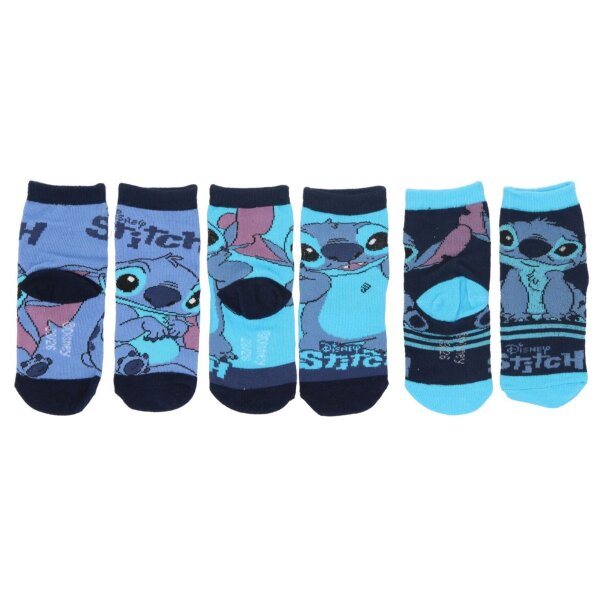 Lilo & Stitch 3er-Pack Socken Strümpfe & Söckchen mit Spaßdesign