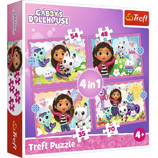 Gabbys Dollhouse 4-in-1 Puzzle Set – Vier zauberhafte Puzzles in einem