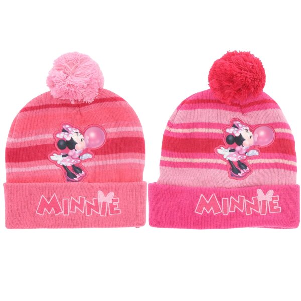 Disney Minnie Maus Bommel-Mütze – Warme Wintermütze für Kinder Onesize