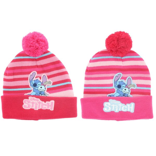 Lilo & Stitch Bommel-Mütze – Warme Wintermütze für Kinder Onesize