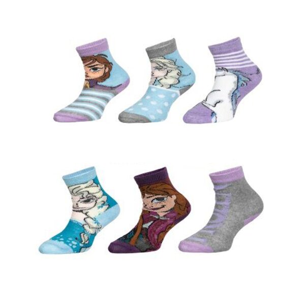 Frozen 3er-Pack Sneaker Socken Mädchen Söckchen mit Elsa & Anna