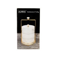 Elegenates Bonboniere-Set aus Glas mit goldfarbenem Gestell, Stapelbar