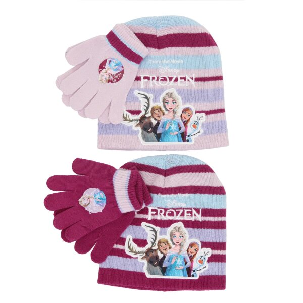 Frozen Mütze und Handschuhe Set Kuschelig für Kinder