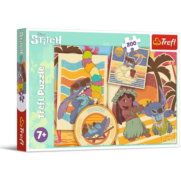 Lilo & Stitch Musische Welt 200 Teile Buntes Puzzle mit Helden der Fernsehserie Spiel für Kinder ab 7 Jahren