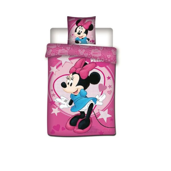 Disney Minnie Maus Bettwäsche Set – Kuscheliger 140cm x 200cm Bettbezug und 63cm x 63cm Kissenbezug für Kinder